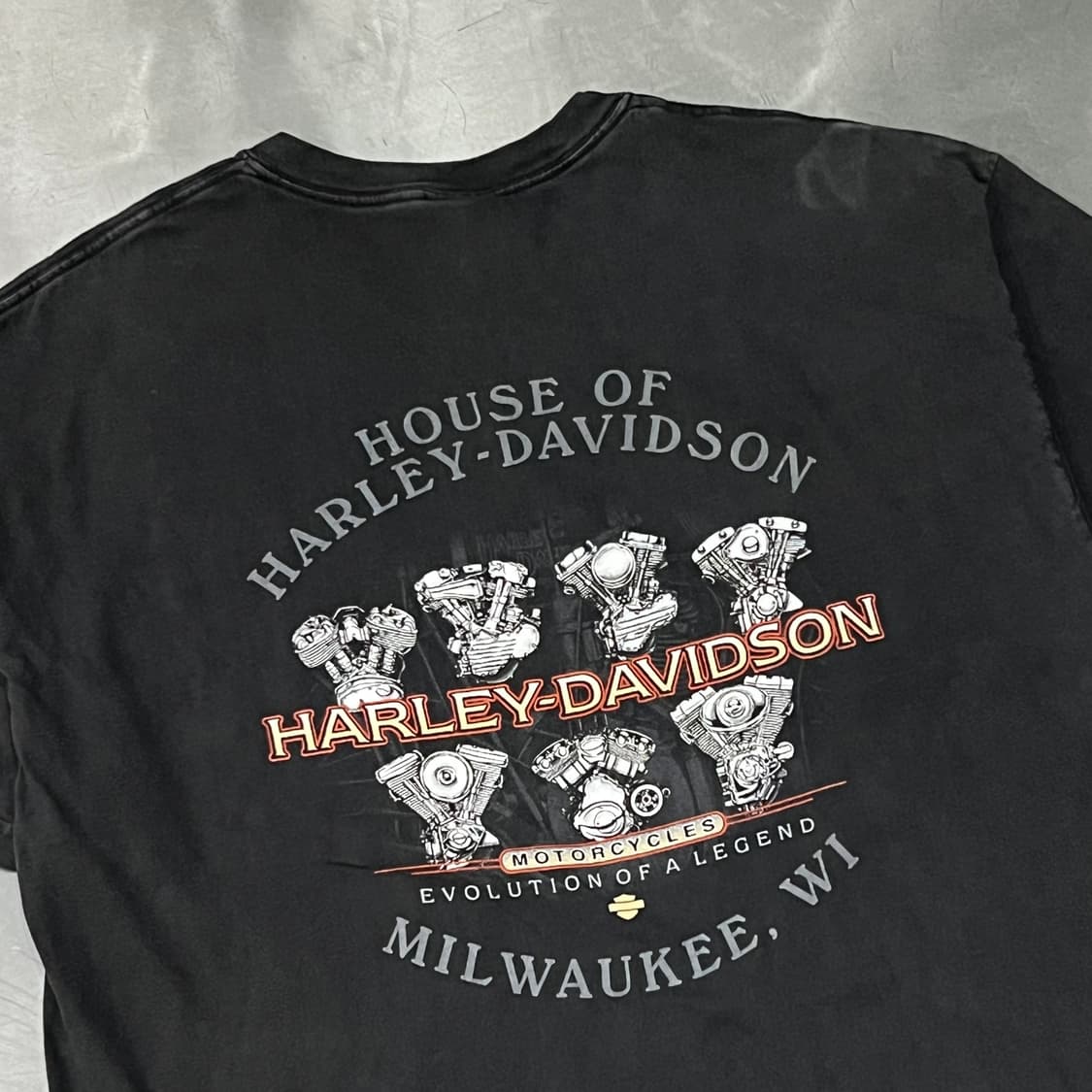  USA 할리데이비슨 100주년 엔진 프린팅 반팔티 y15699 상품이미지5