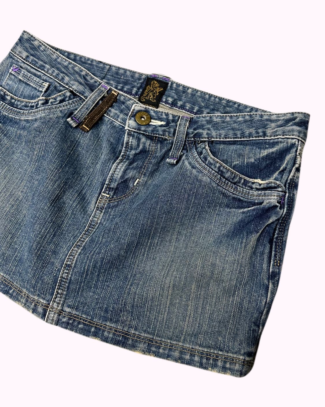 C-17 low-rise denim mini skirt 상품이미지3