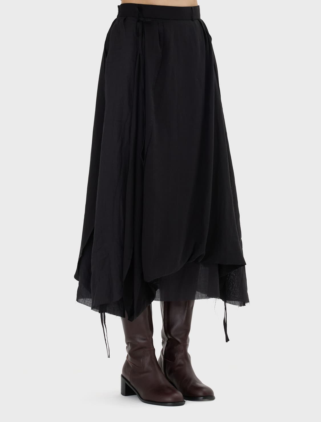 프로페서 이 드로우스트링 스커트 블랙 상품이미지4