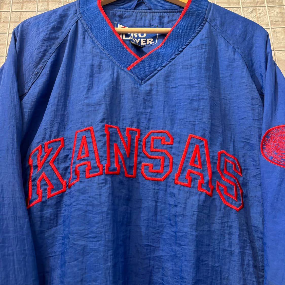 90s 프로 플레이어 캔자스 제이호크스 블루 웜업 M 상품이미지5