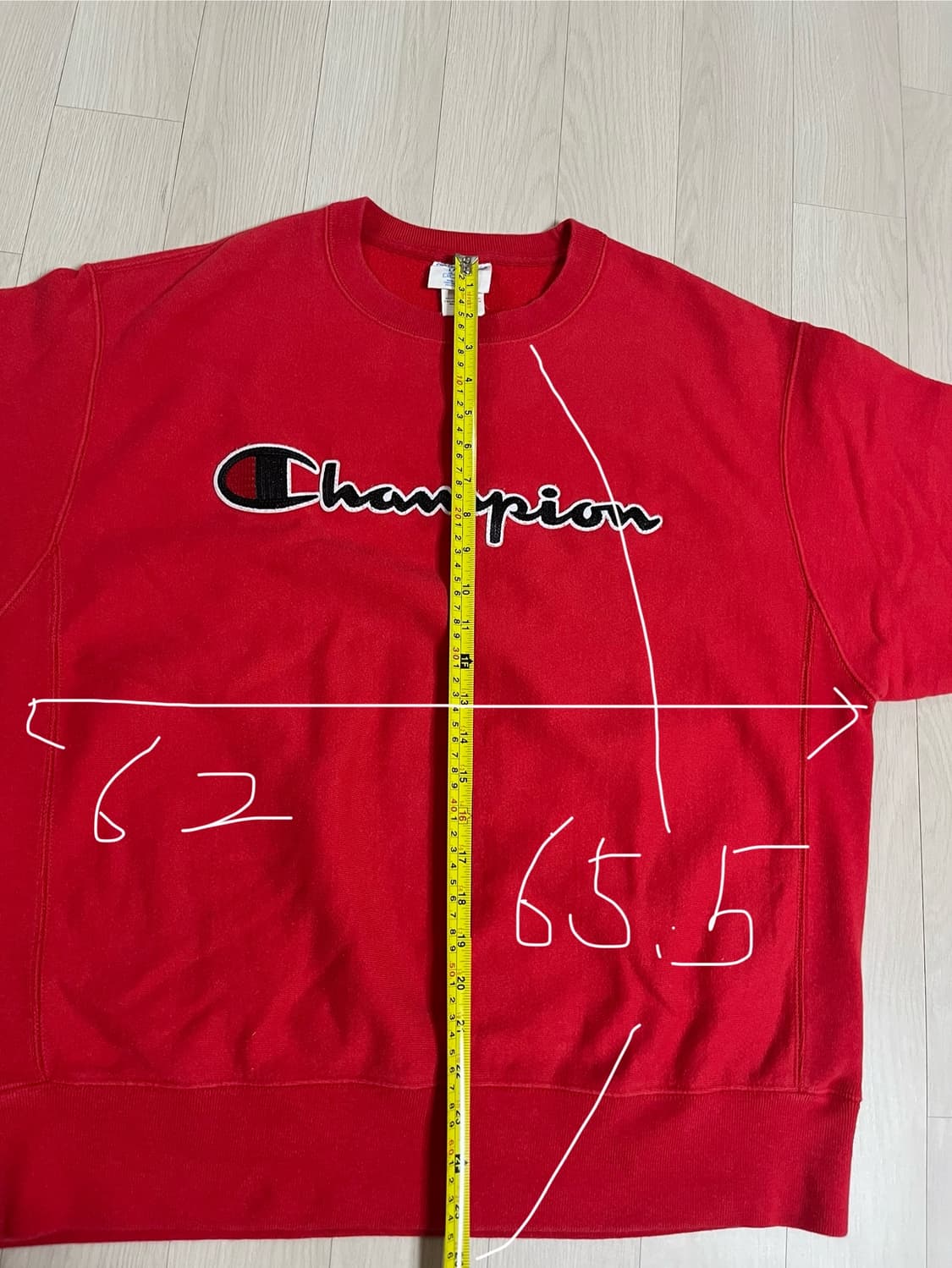 챔피온 레드 맨투맨 상품이미지5