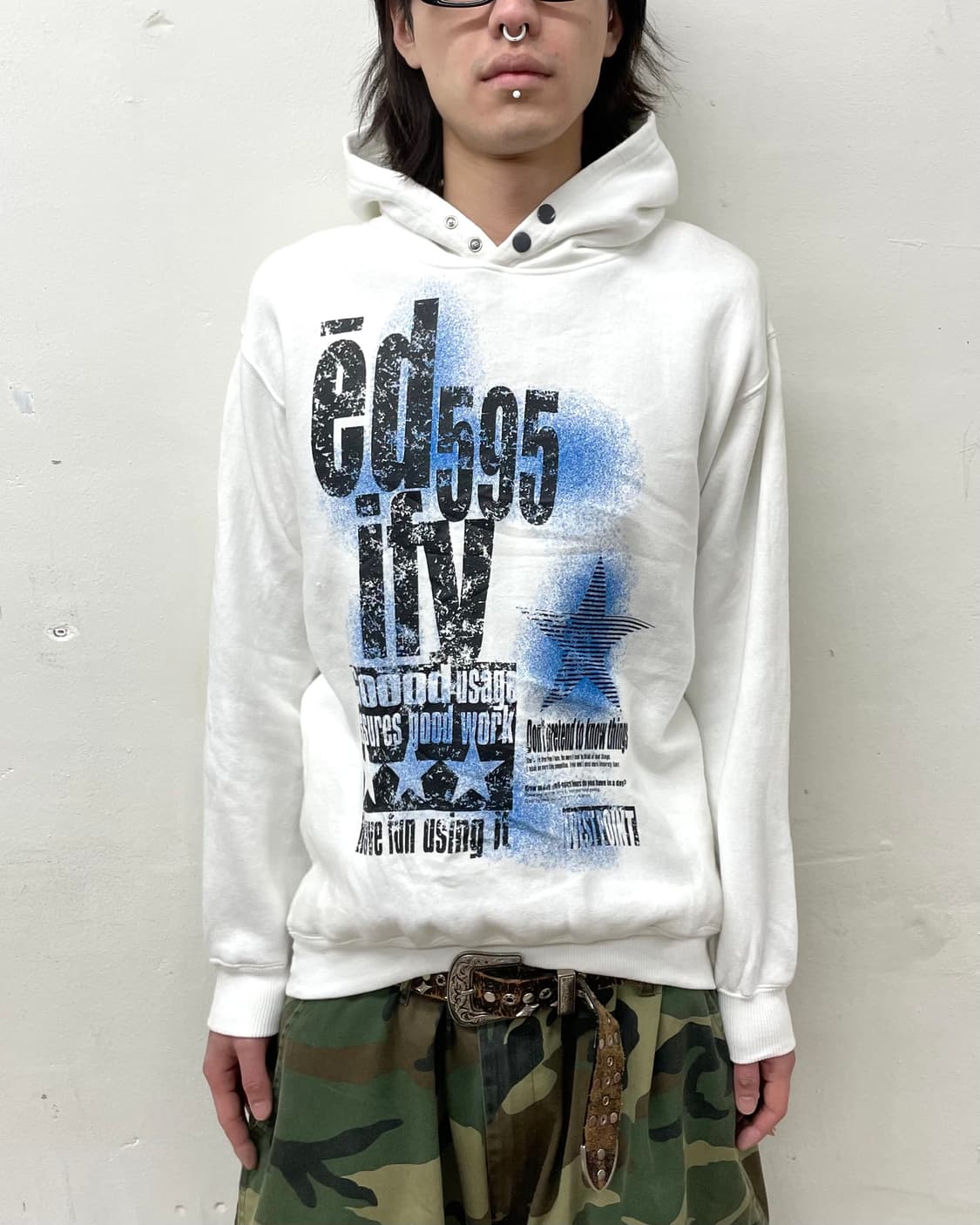 Retro Star White Hoodie 상품이미지1