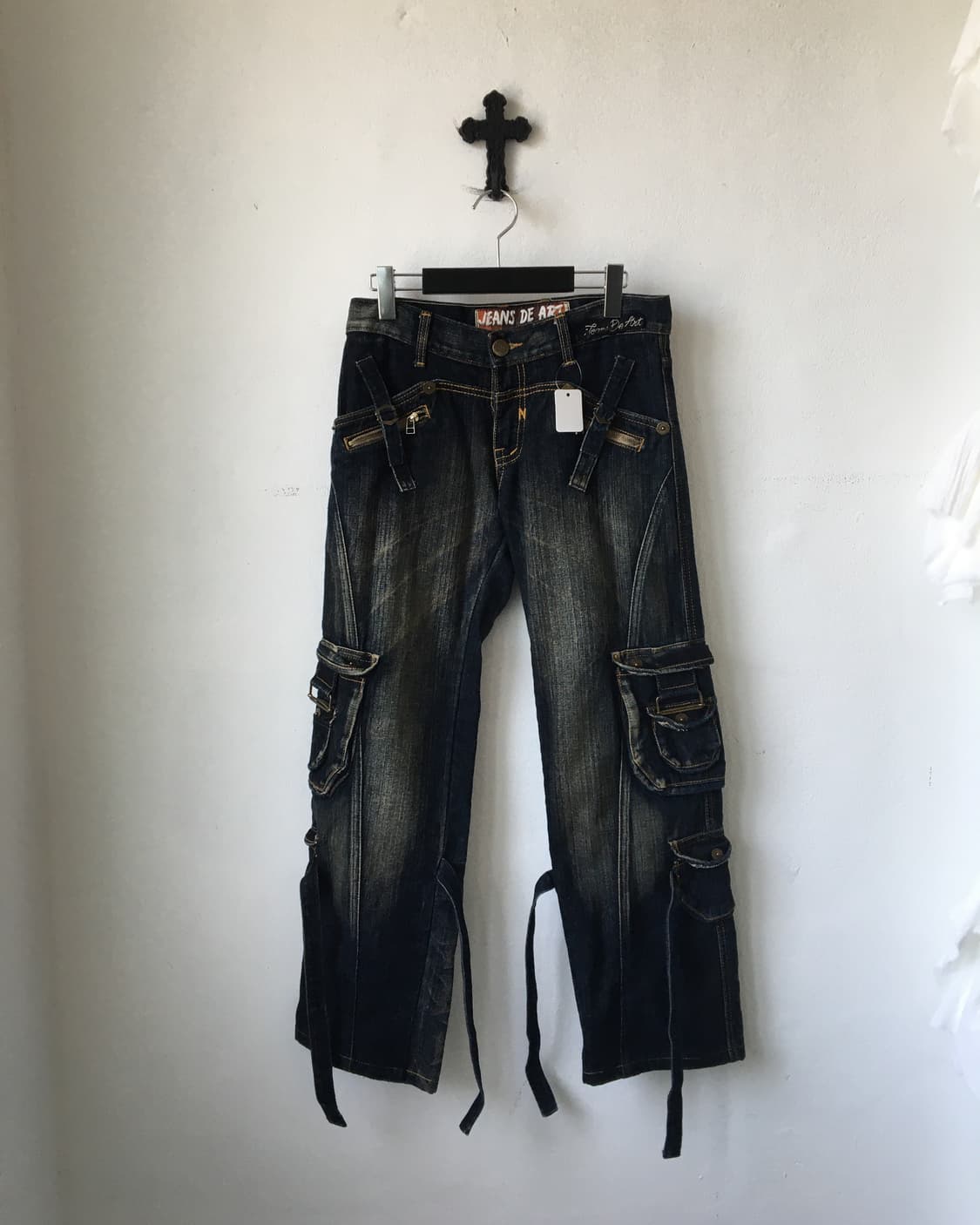 Cago pocket belted denim pants 상품이미지1