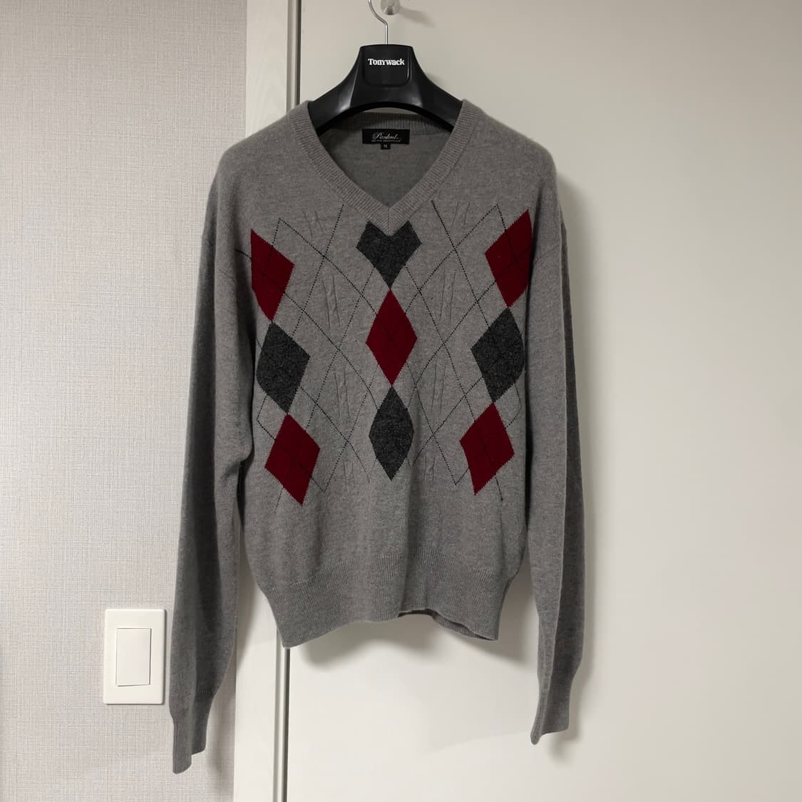 PANHARD 캐시미어 브이넥 아가일 니트 (유스,폴로,꼼데가르송옴므) 상품이미지1