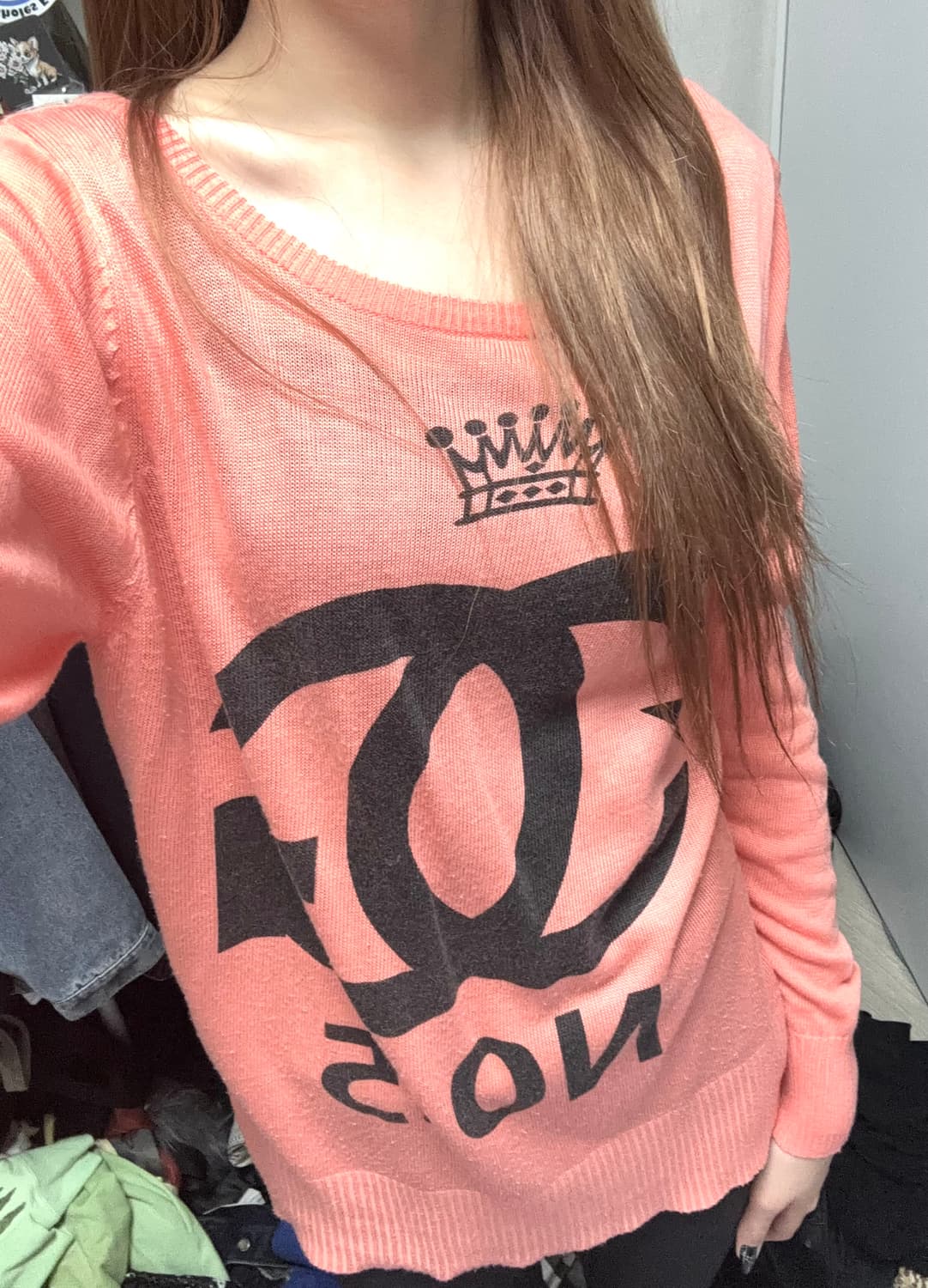 갸루 코랄 니트 쭉티 상품이미지2