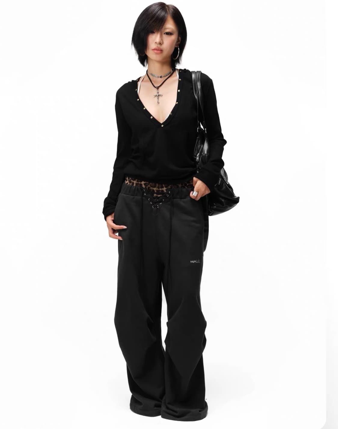 Leopard Waistband Loose Sweatpants 상품이미지8