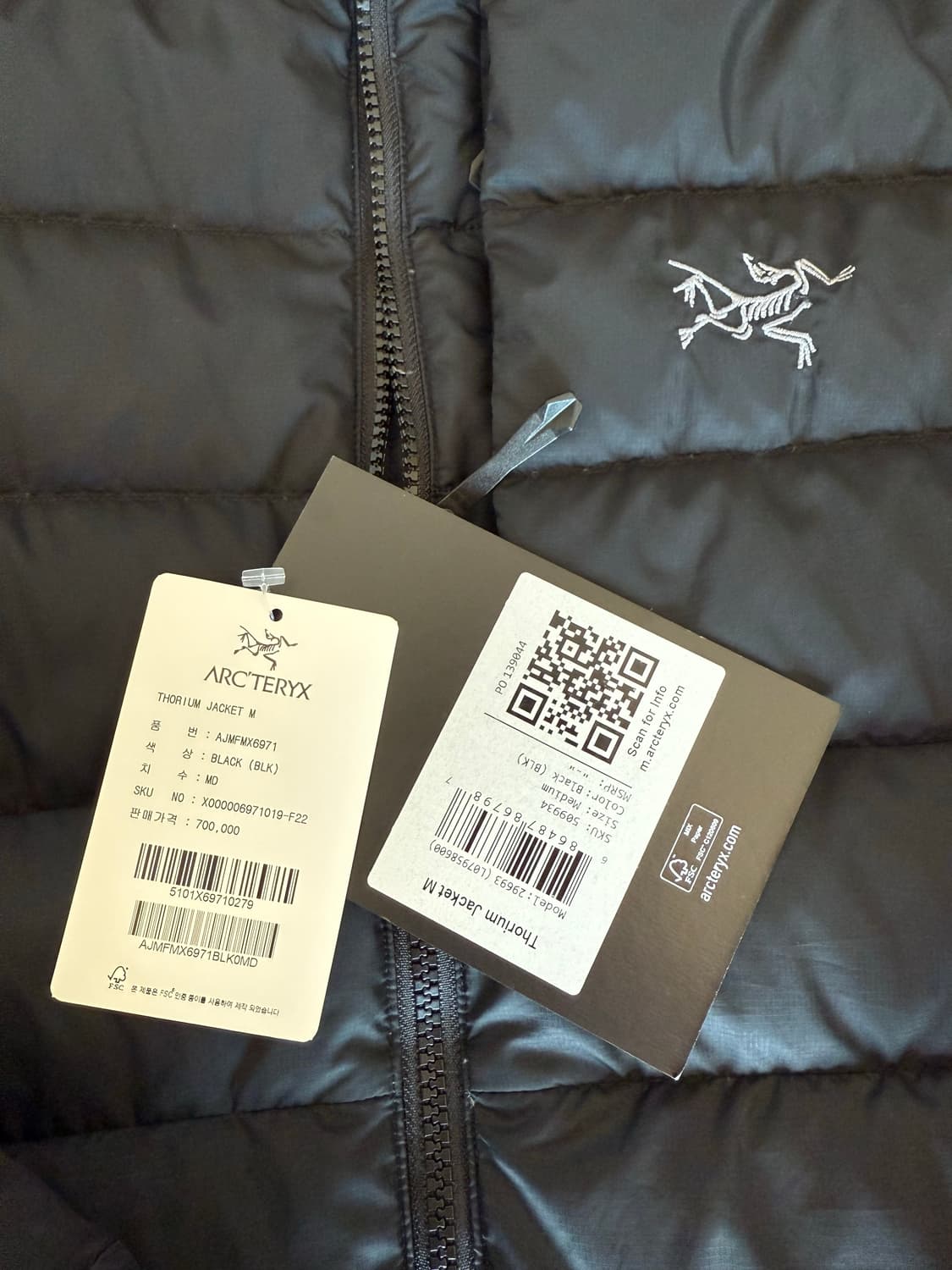 [M] 아크테릭스 토륨 자켓 블랙 논후드 상품이미지3
