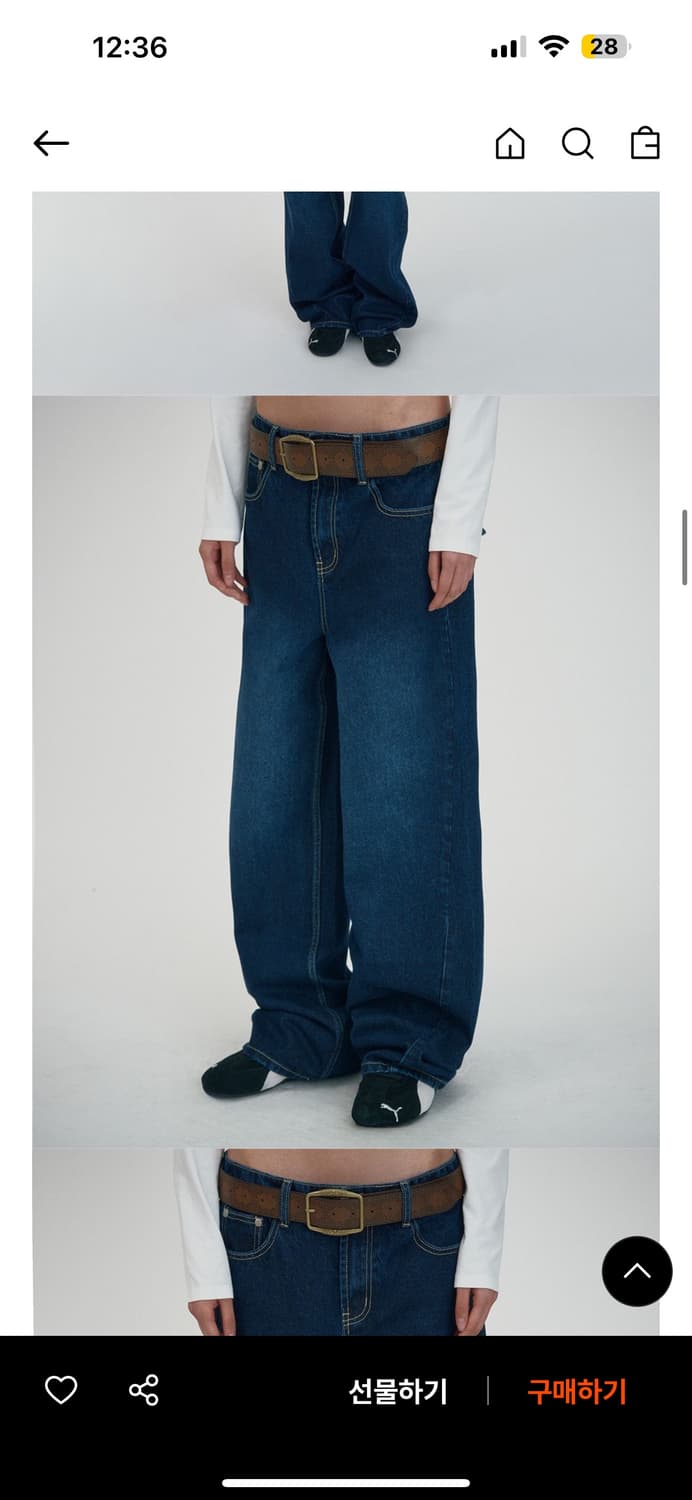 스웨이드 STANDARD CURVED DENIM DARK BLUE 상품이미지1