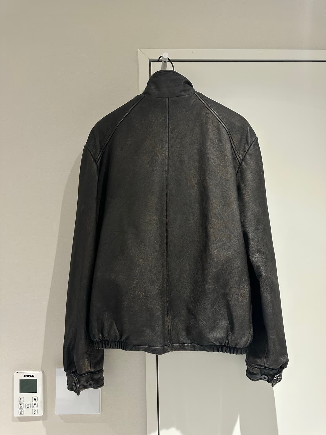 오토매틱포더피플 파이핑 레더 자켓 블랙 상품이미지3