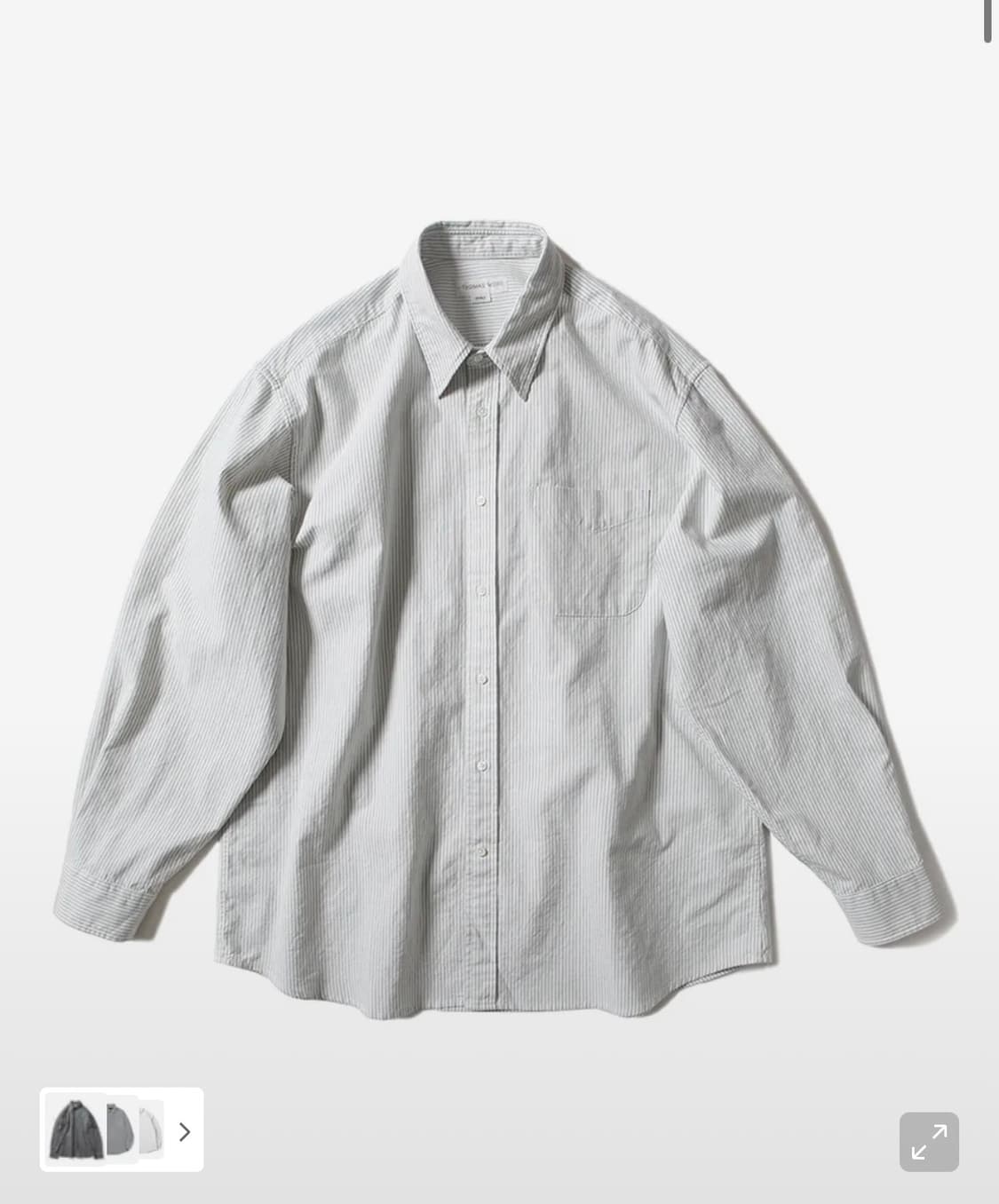 토마스모어 프렌치 스트라이프 셔츠 그레이 그린 상품이미지1
