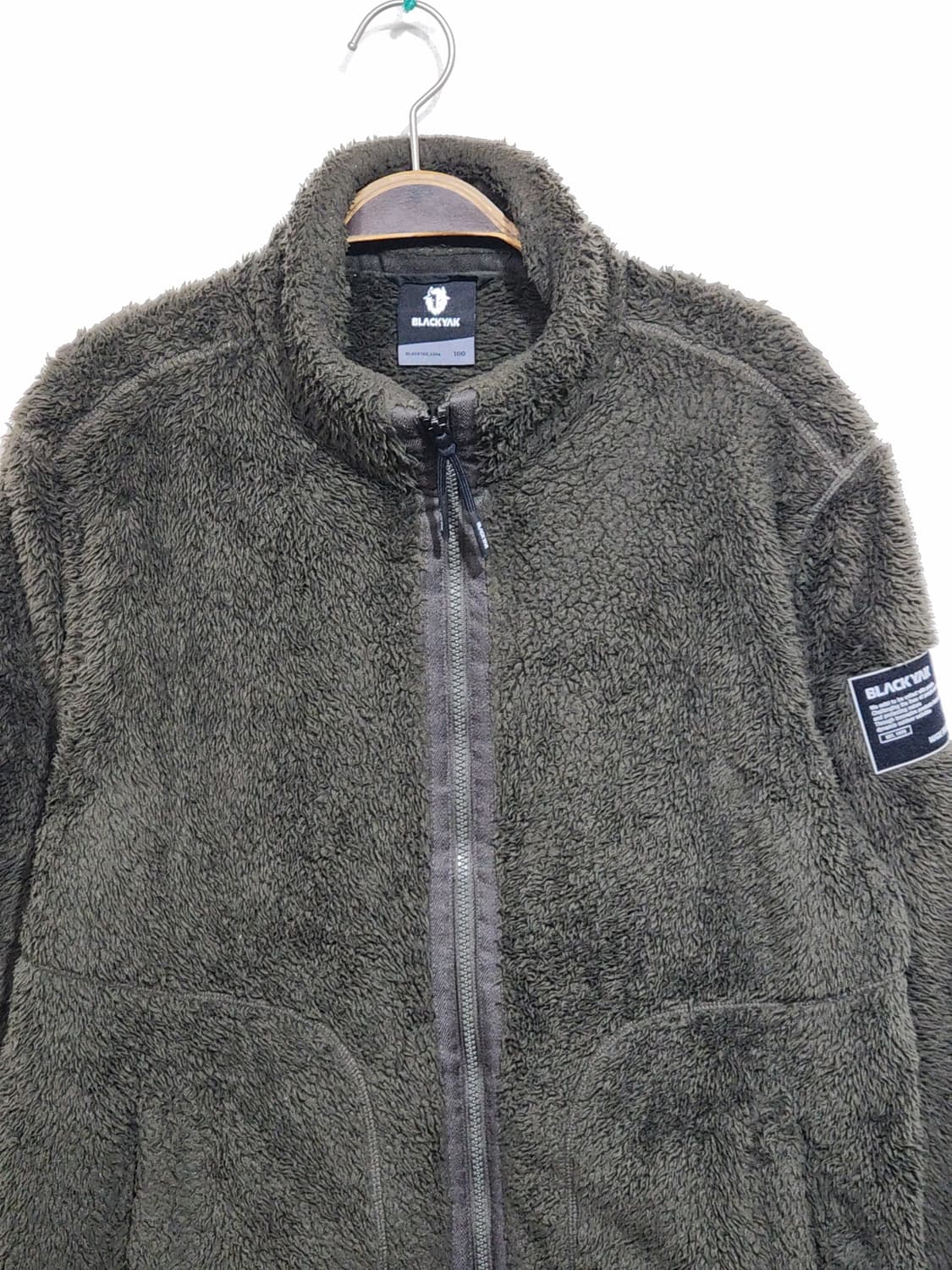 (100) 블랙야크 플리스 점퍼 진카키 뽀글이 후리스 자켓  상품이미지2