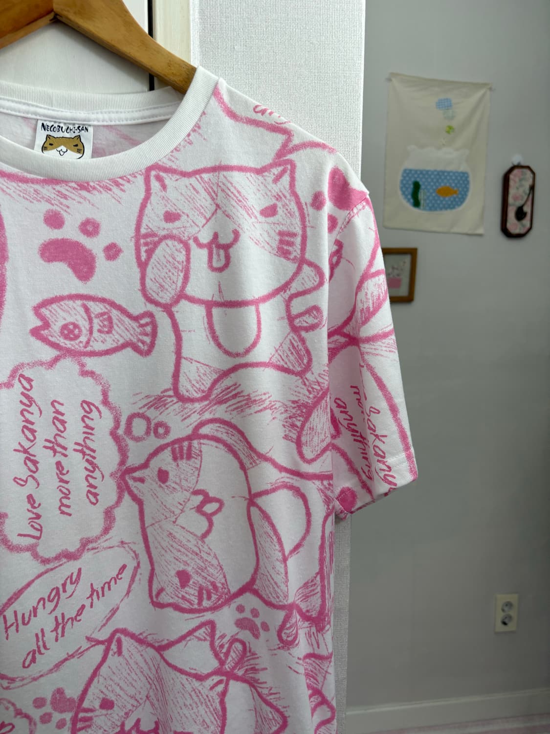 네코부치상 핑크 티셔츠 상품이미지2