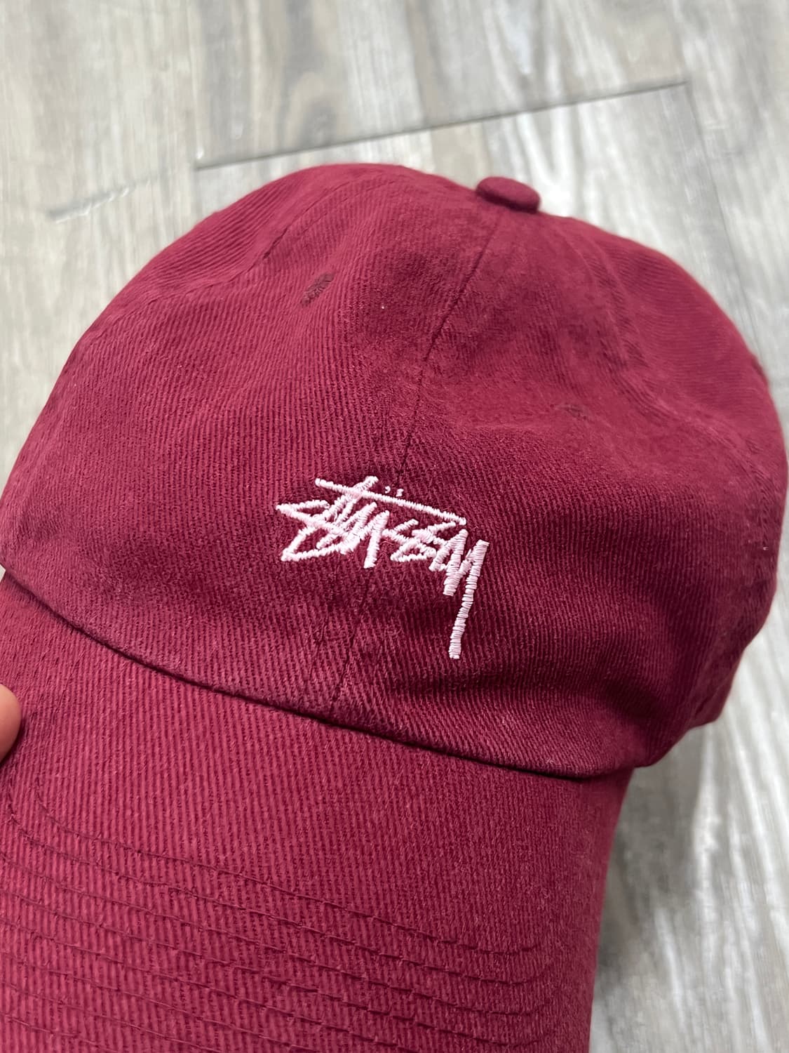 Stussy 스투시 스몰 로고 버건디 볼캡 상품이미지3