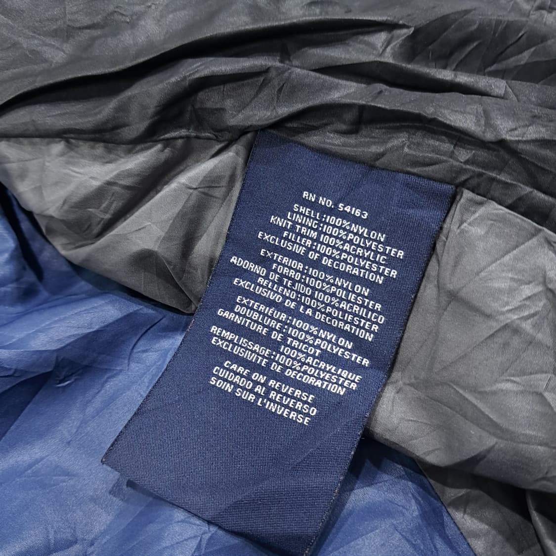 CL399 XL 타미힐피거 90s 나일론 퀼팅 블랙 자켓 아우터 상품이미지6