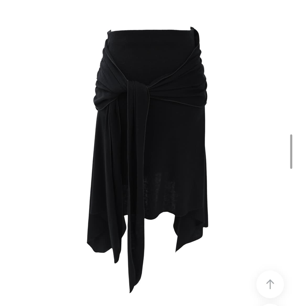 쉬이즈미애 셔링 언발 랩 스커트 블랙 상품이미지1