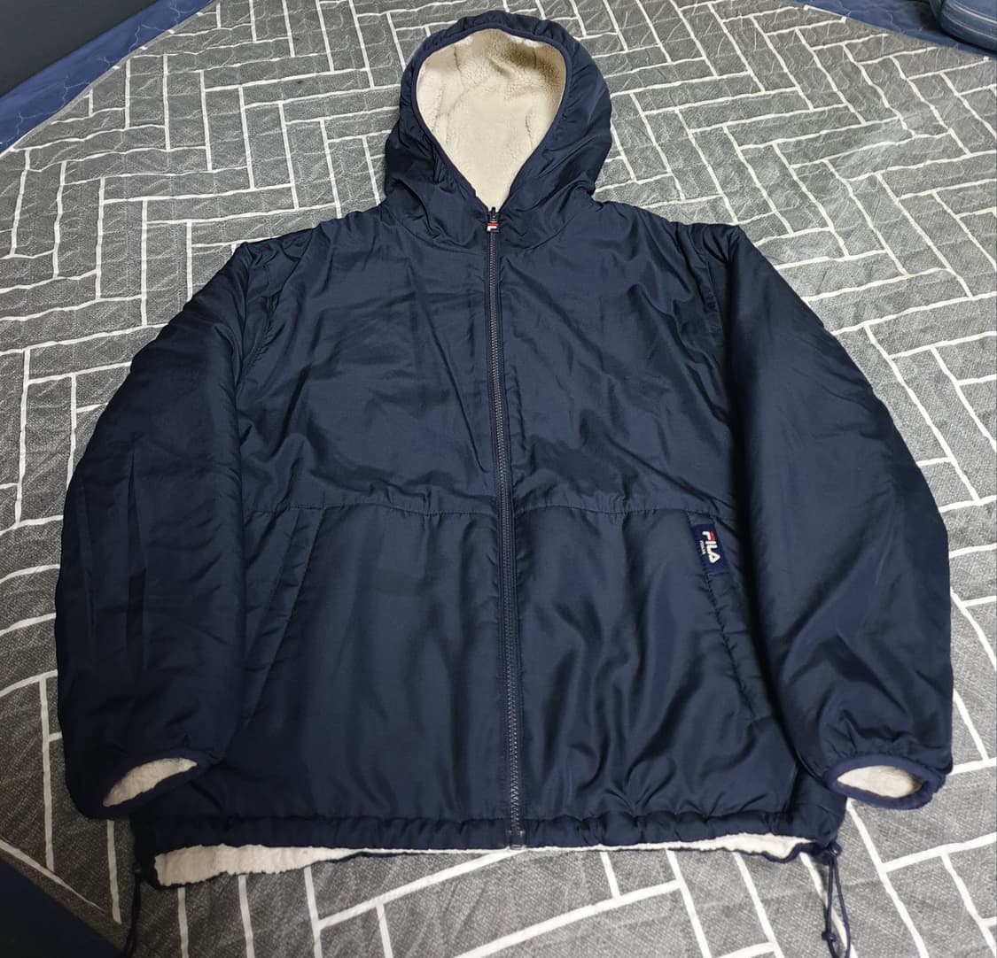 FILA 리버시블 양털 후드 패딩 자켓 (M) 상품이미지1