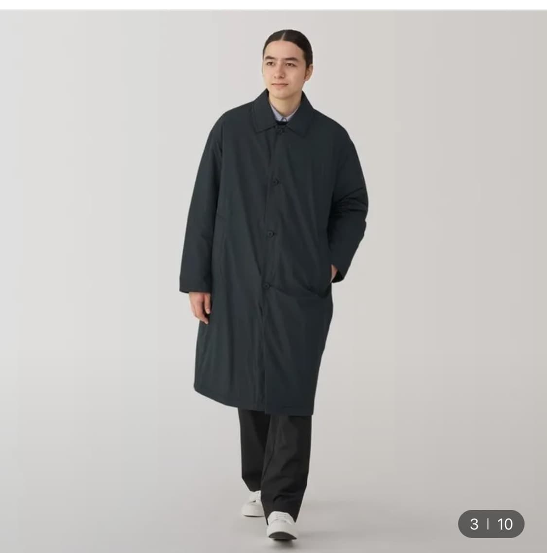 무인양품 워셔블 카라 패딩 롱코트 상품이미지4