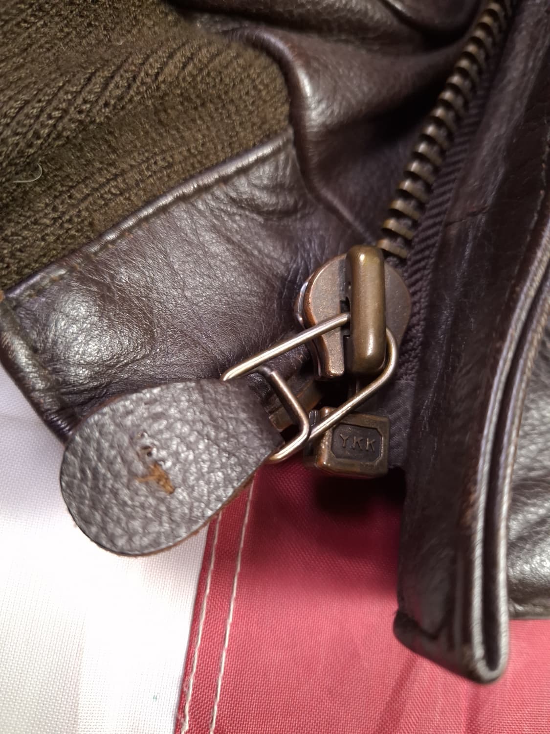 오리지날 90's 일본판 도그파이터 A-2 미공군 리얼레더 항공자켓 상품이미지5