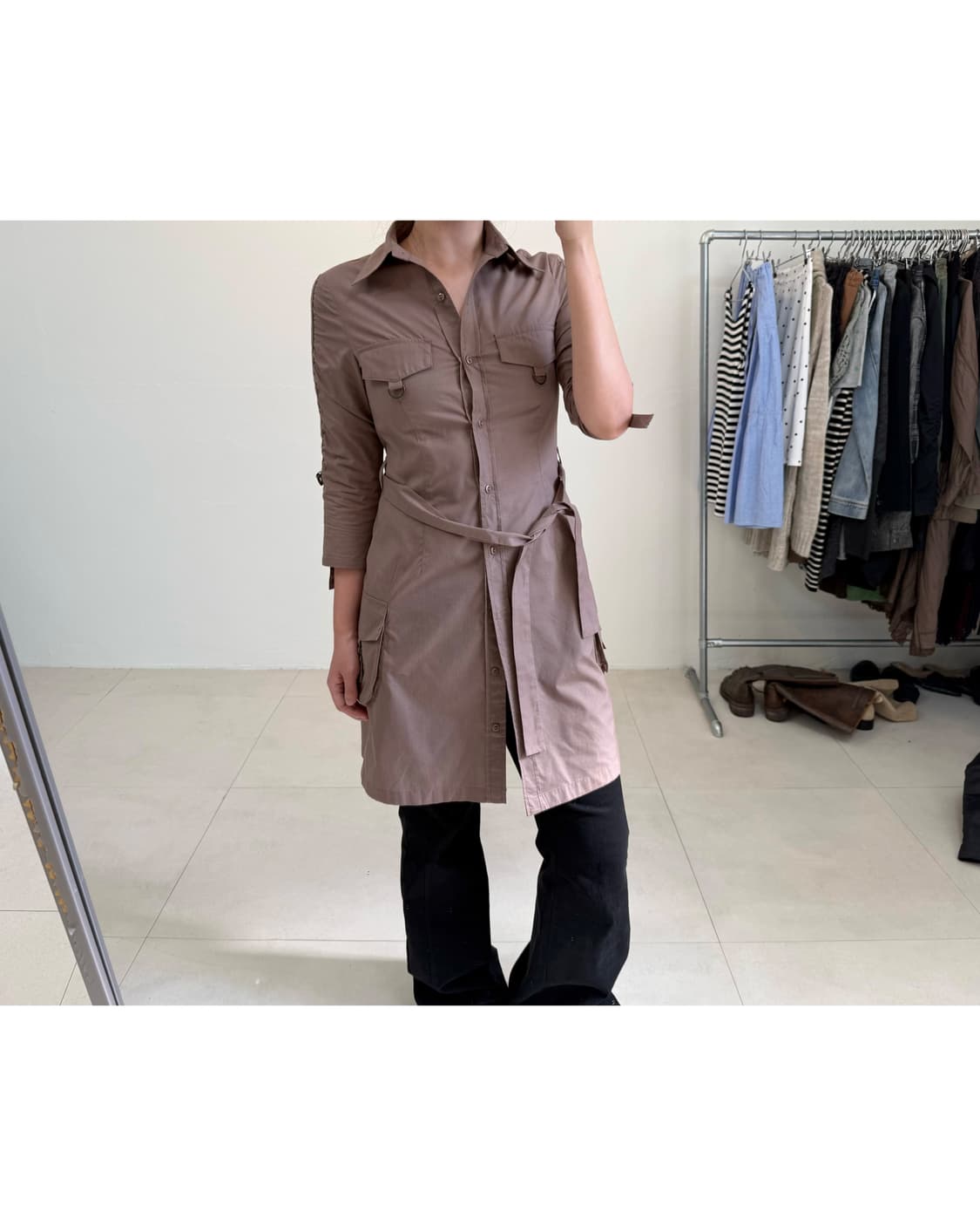 빈티지 셔츠 원피스 상품이미지2