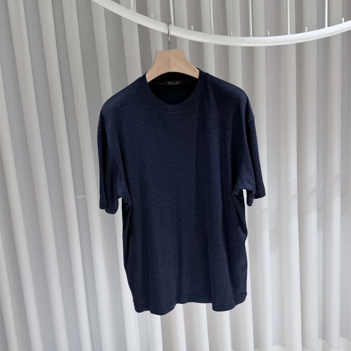 (A+/L) / 로로피아나 캐시미어 네이비 실크 반팔 상품이미지3