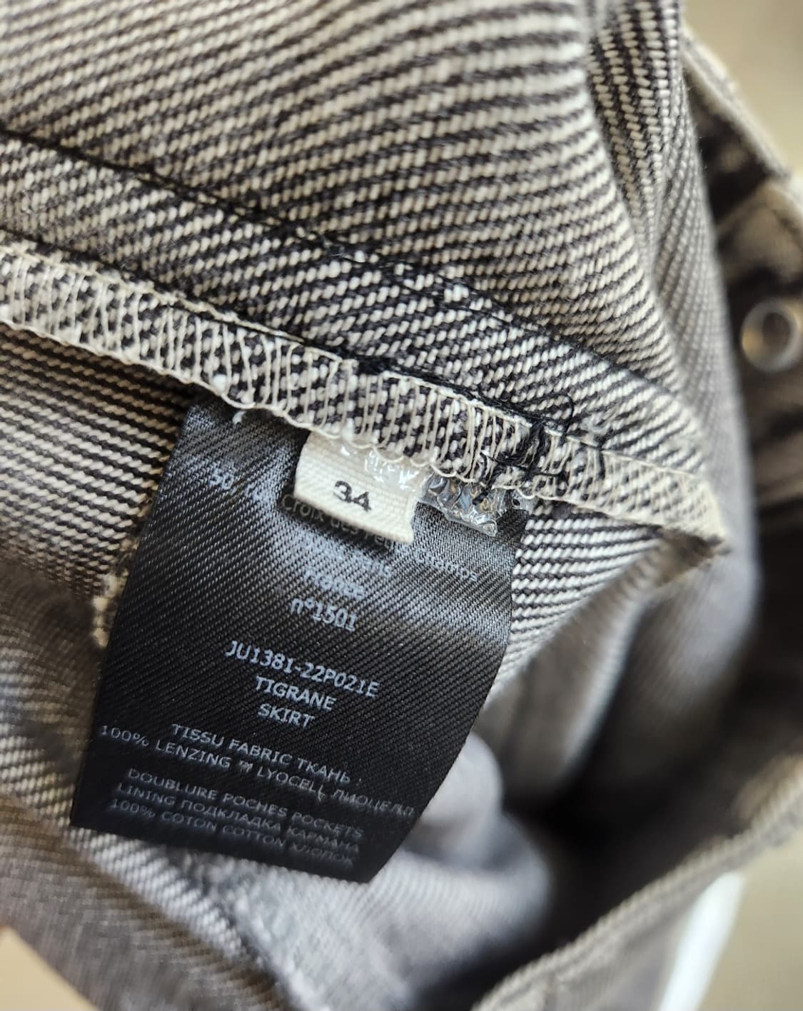 이자벨마랑 에뚜왈 다버튼 데님 미디 스커트 44사이즈 상품이미지9