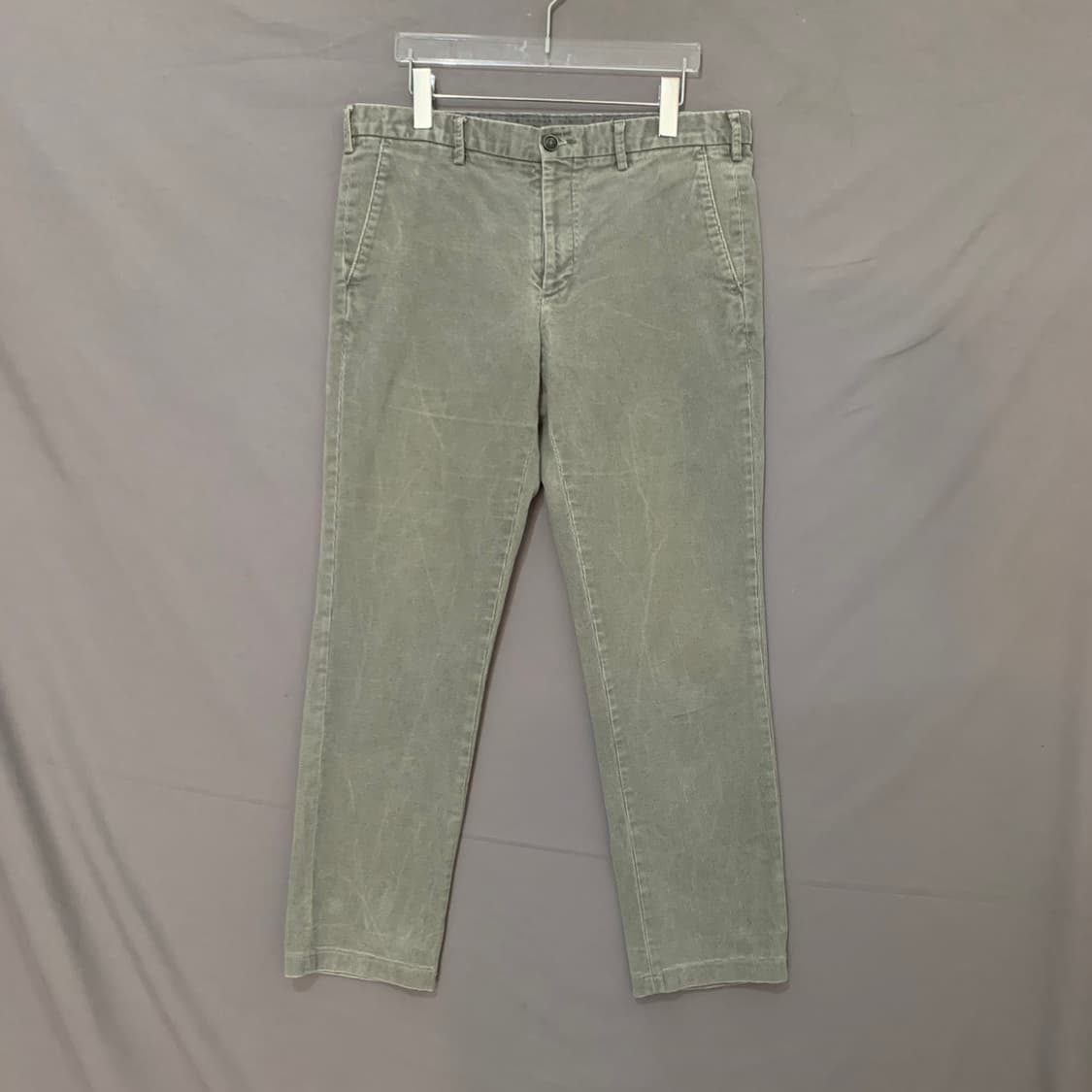 33인치 헨리코튼 이탈리안핏 워싱 기모 스판 치노팬츠 면바지 상품이미지1