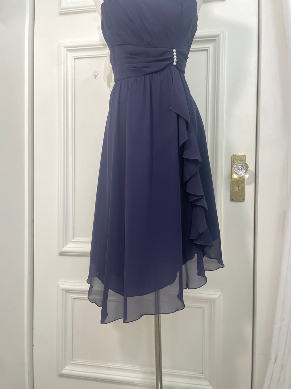 blue ruffle draping pearl point beautifu 상품이미지8