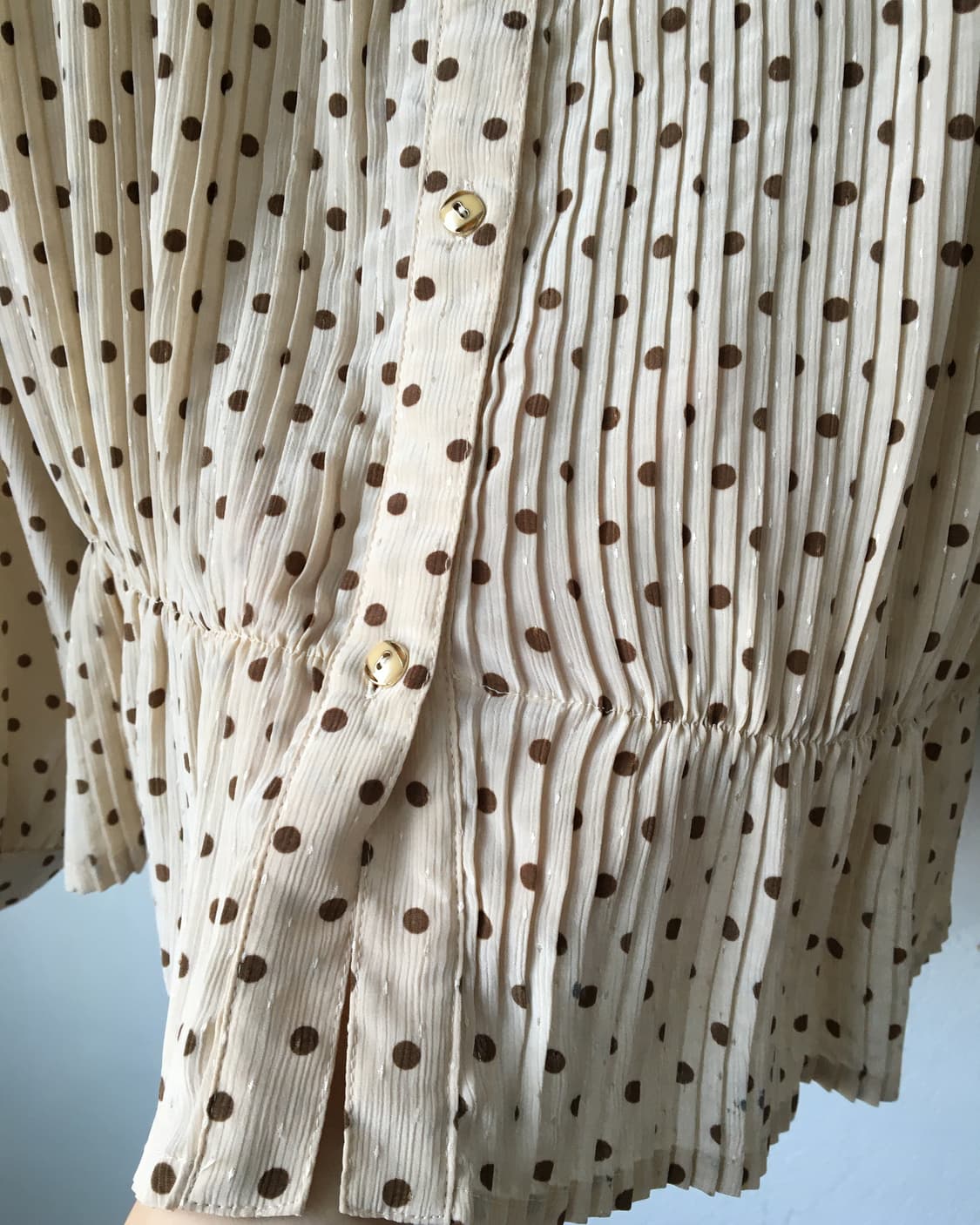 Dot pattern pleats blouse 상품이미지5