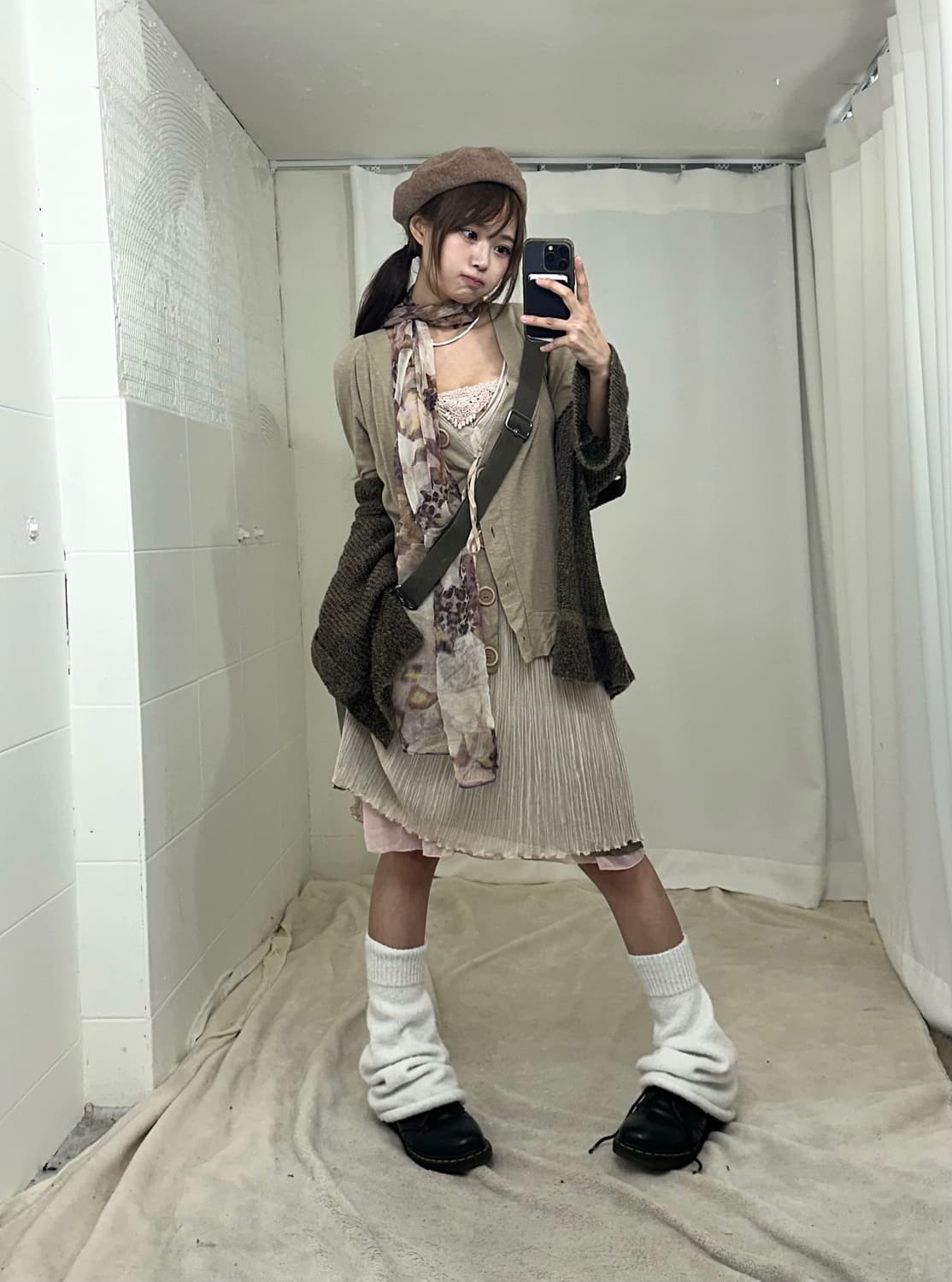 베이지 모카무스 하구미 모리걸 코디세트 상품이미지2