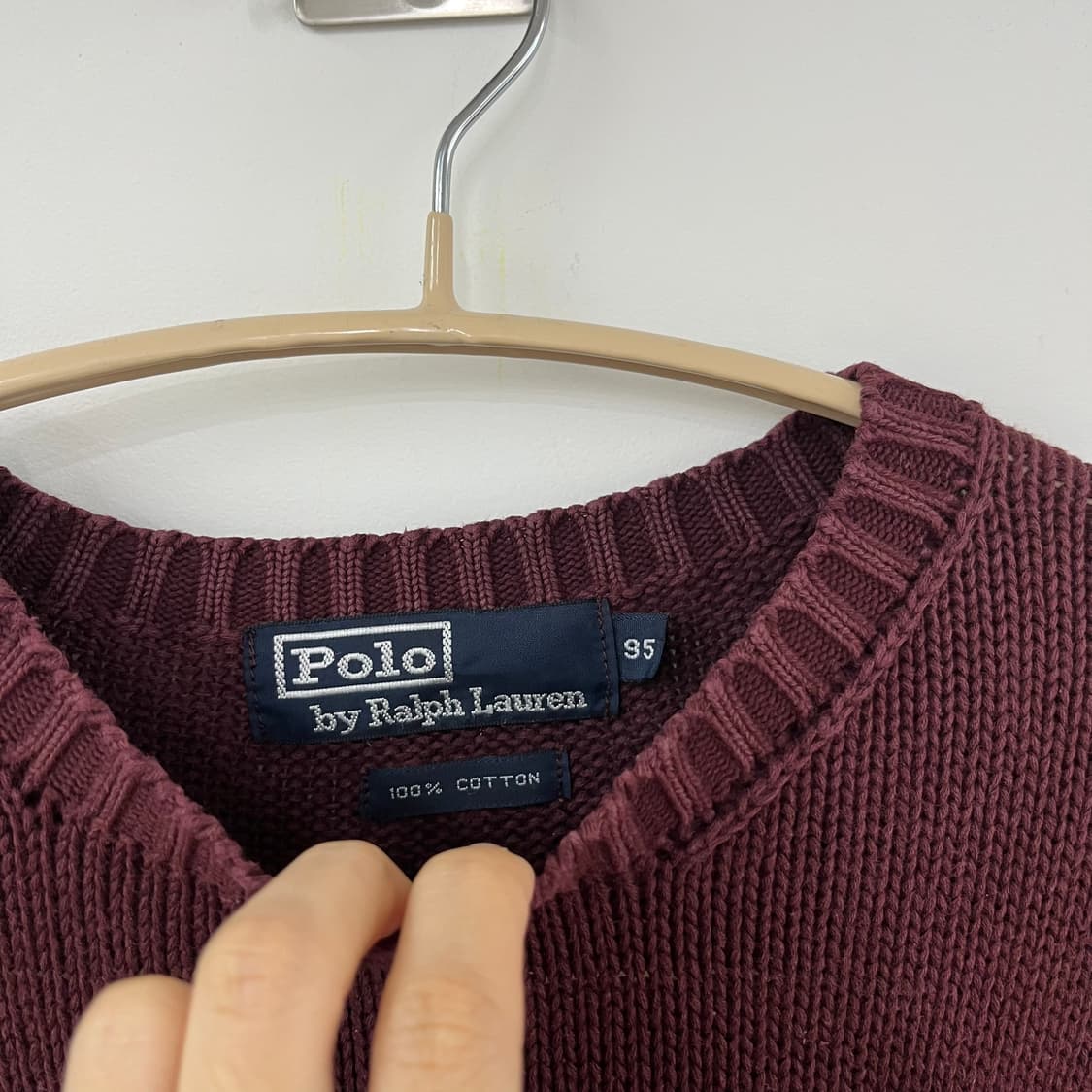 폴로 랄프로렌 네이비 포니 버건디 코튼 니트 상품이미지5