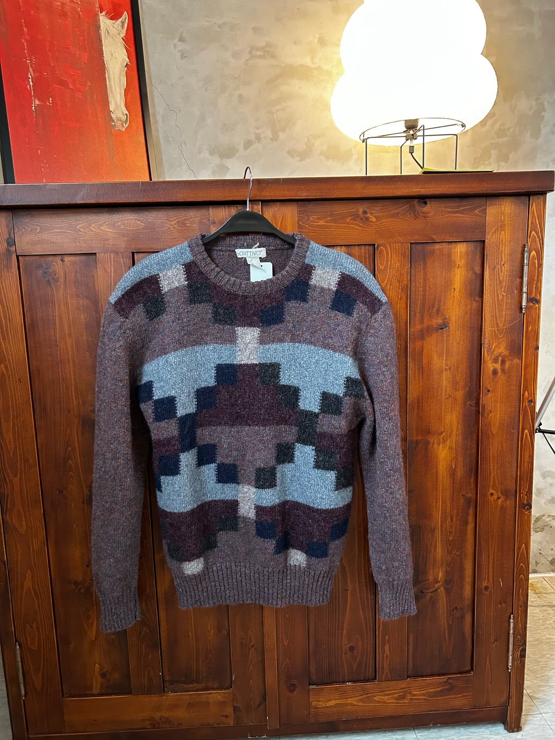 울 100%벽돌니트 상품이미지3