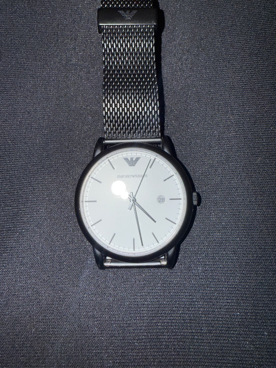 아르마니 슬림 블랙 메쉬시계 AR11046 상품이미지3