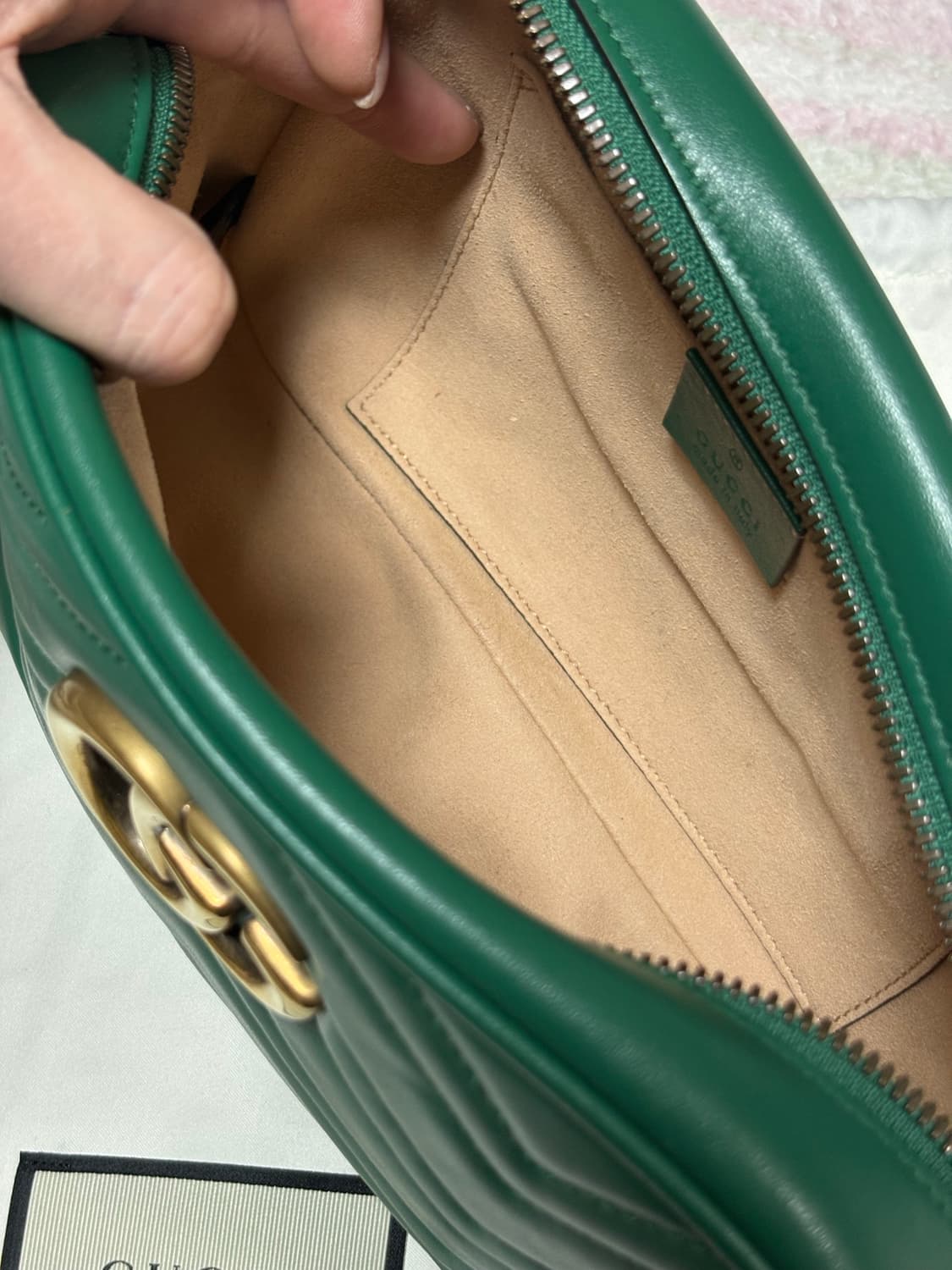 구찌 GG 마몽 마틀라세 카메라백 그린 여름한정판 상품이미지10