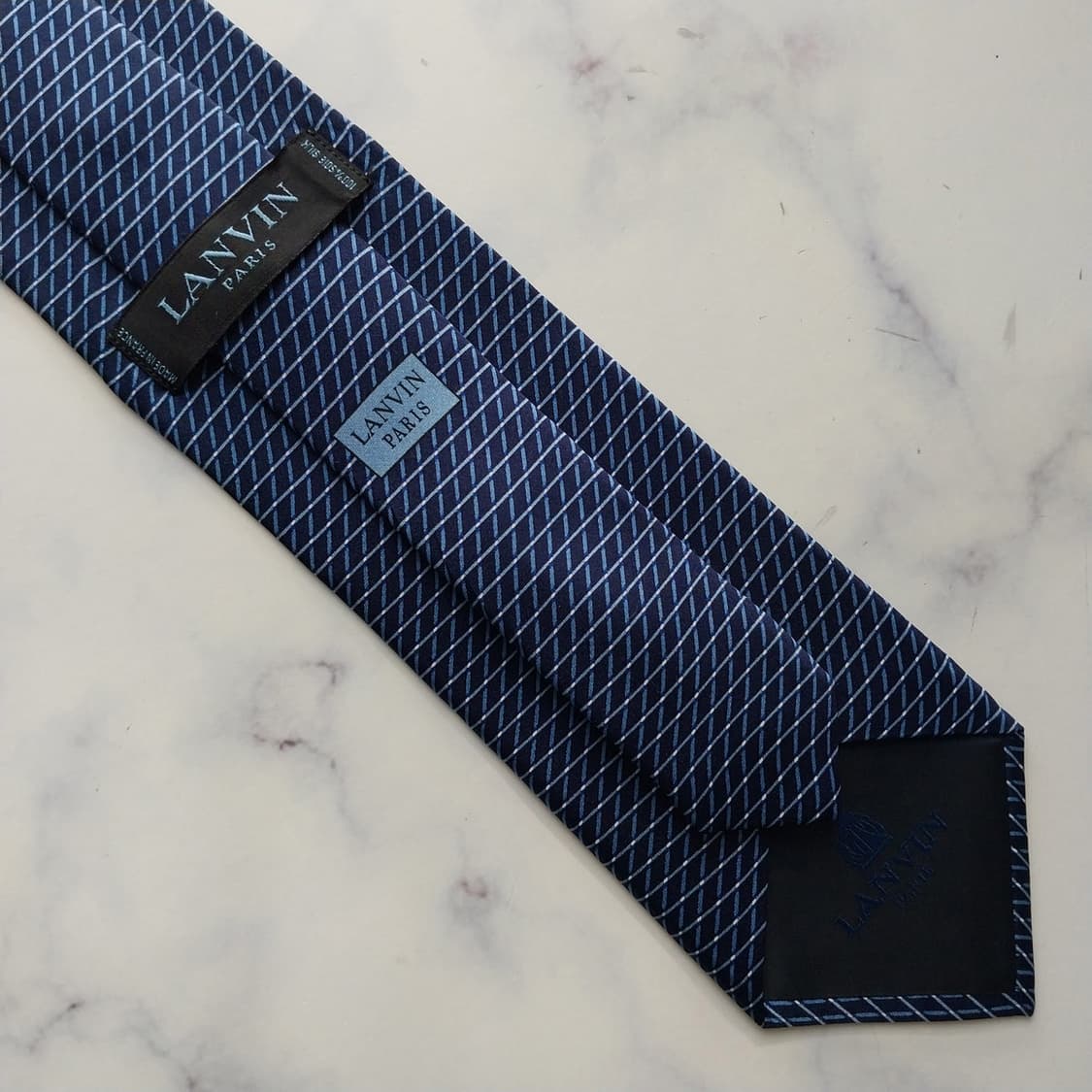 랑방 실크 네이비 스트라이프 넥타이 8.1cm A+등급 K2193 상품이미지8