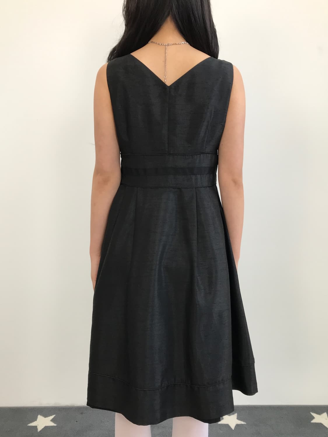 Jpn Satin Glossy V-Neck Flare Onepiece 상품이미지3