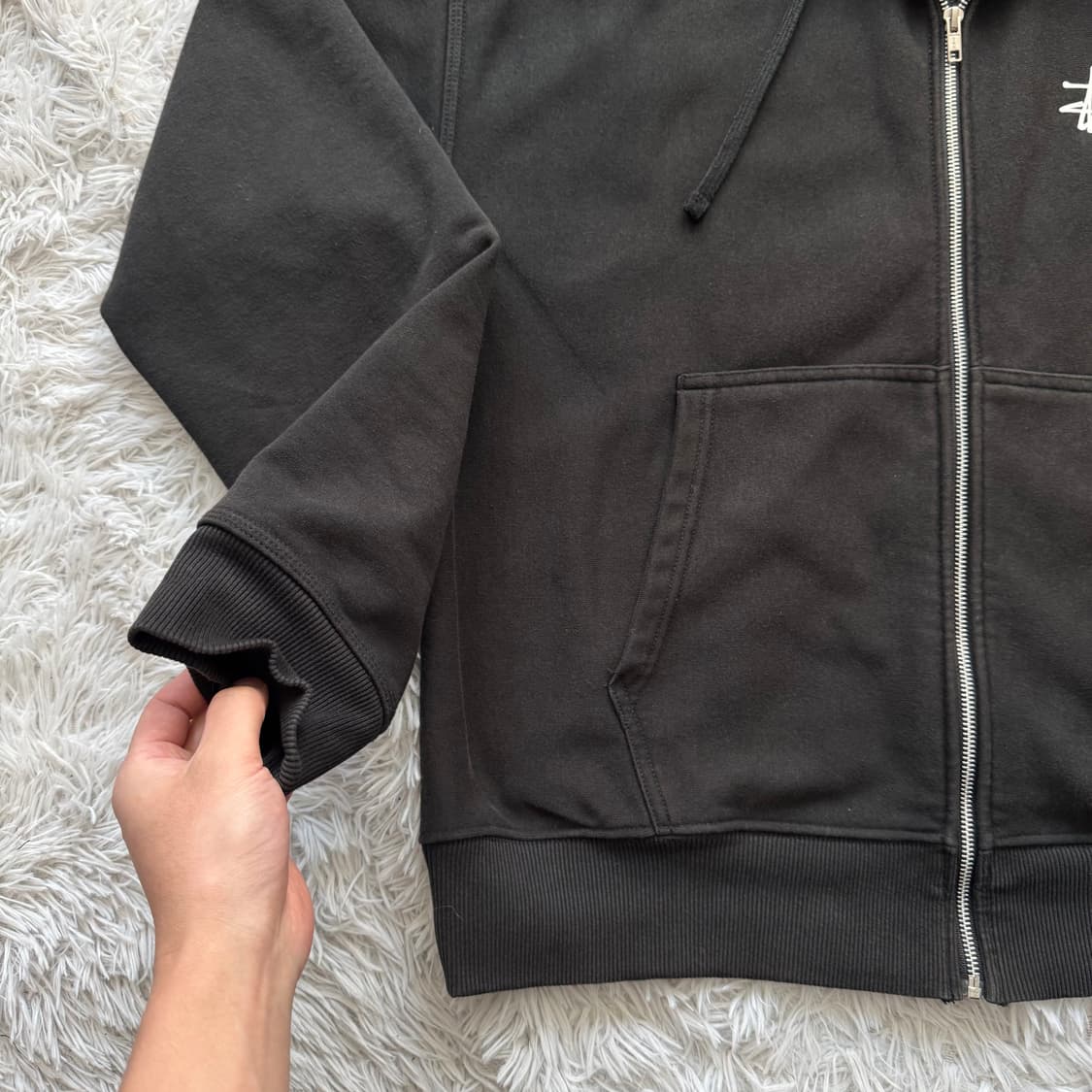 STUSSY 일본빈티지 후드집업 스투시 베이직 블랙 xxl 110 115 상품이미지6