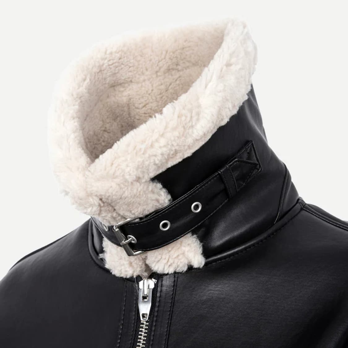 구호(KUHO) 시어링 페이크 레더 무스탕자켓 55-66 상품이미지3