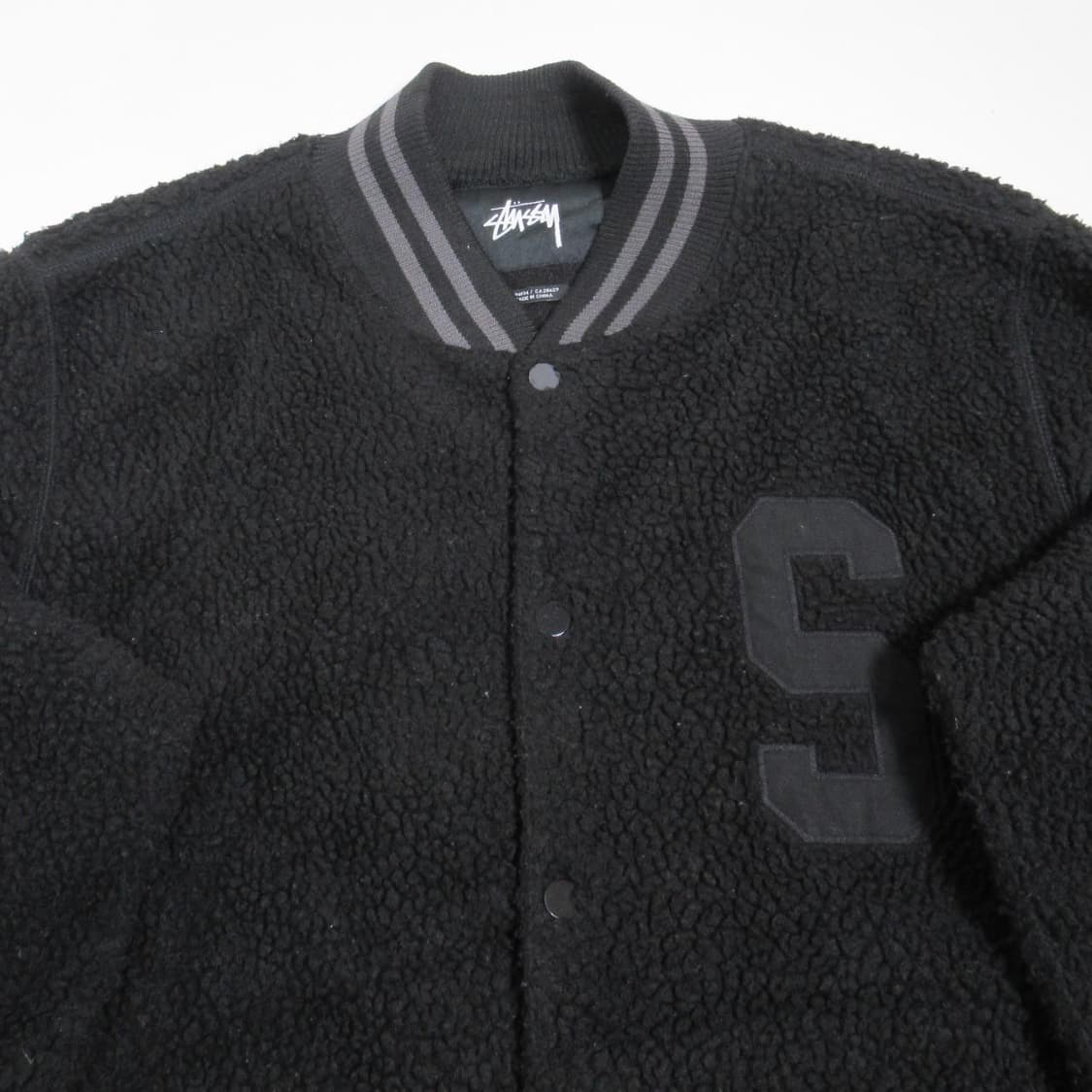 스투시 S로고 플리스 바시티 자켓 블랙 상품이미지2