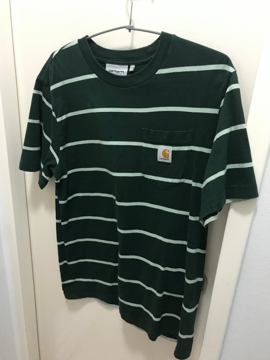 칼하트 그린 스트라이프 반팔 S 상품이미지1