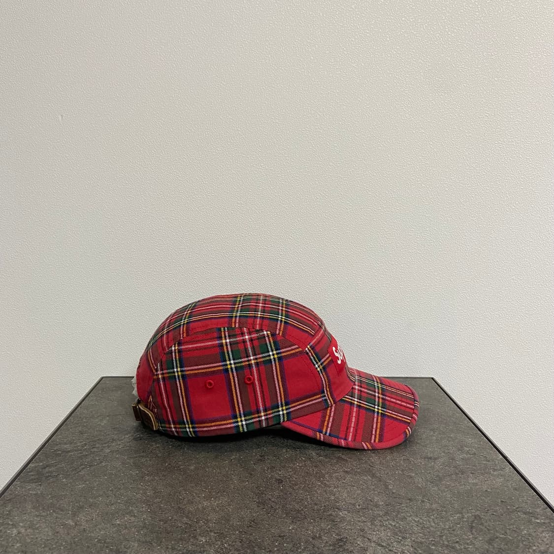 슈프림 타탄 체크 레드 박스로고 캠프캡 모자 20FW 상품이미지3