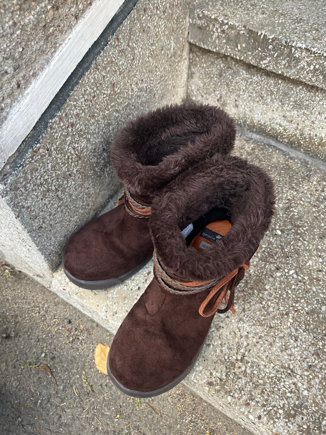 코코아 브라운 리본 어그부츠 상품이미지3