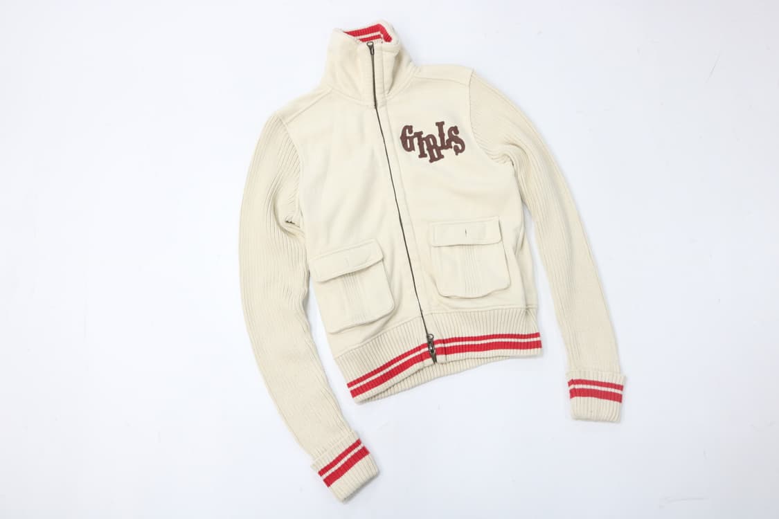 RUSTY 루스티 빈티지 니트 슬리브 하이넥 집업 자켓 (M-L) 상품이미지2