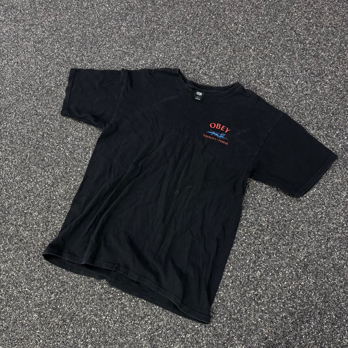 오베이 빅로고 블랙 반팔티 상품이미지2