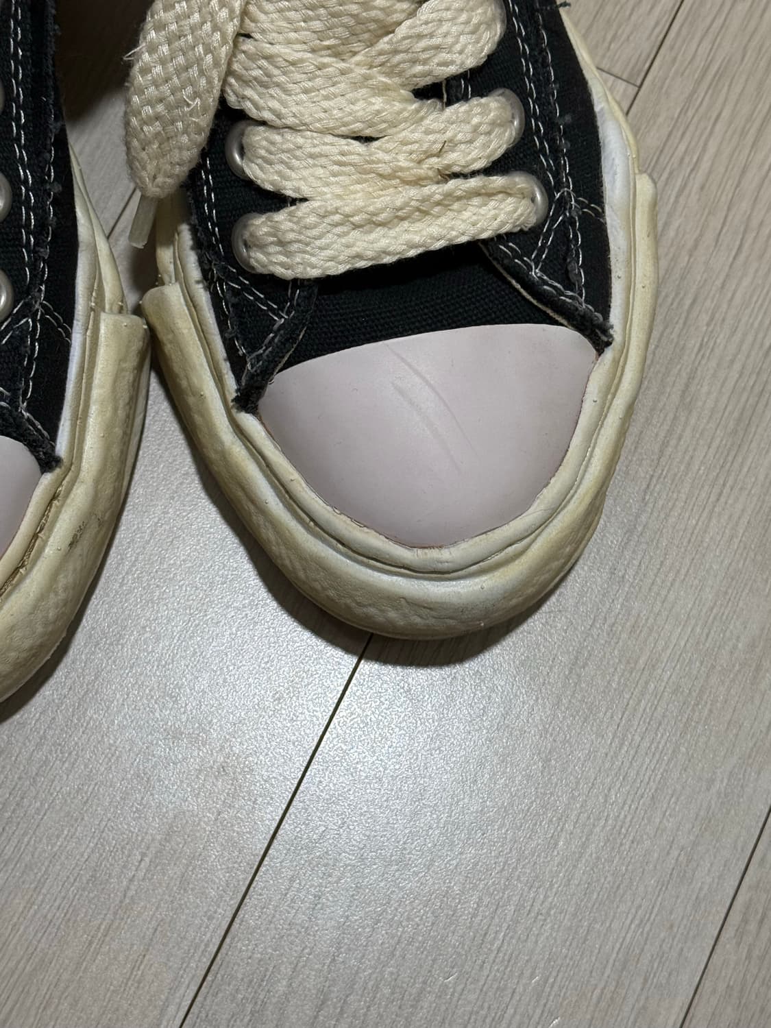 메종 미하라 야스히로 피터슨 OG 솔 오버다이드 캔버스 로우탑 스니커즈 상품이미지7