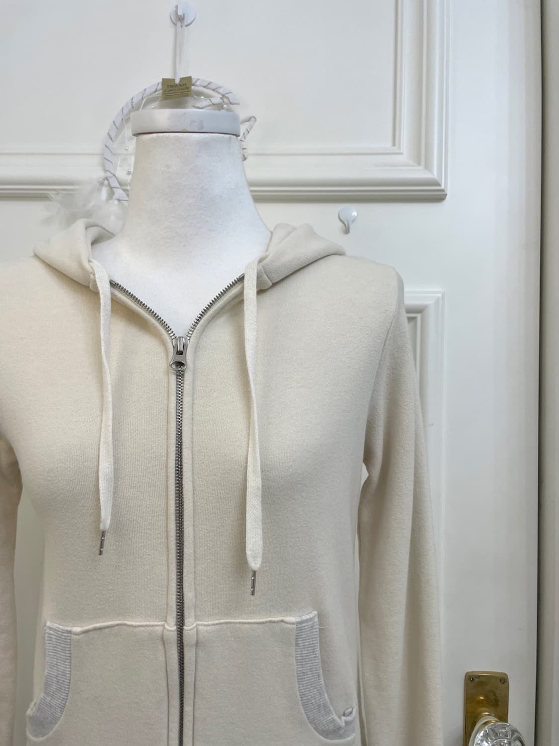 ivory melange point basic hoodie-zip 상품이미지6