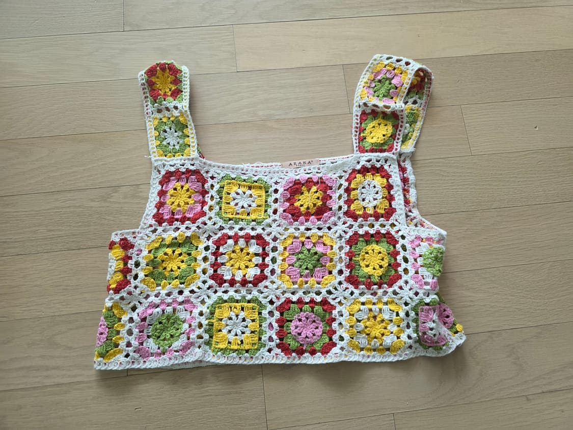 니트 패치워크 니트 조끼 베스트 히피 에스닉 상품이미지2