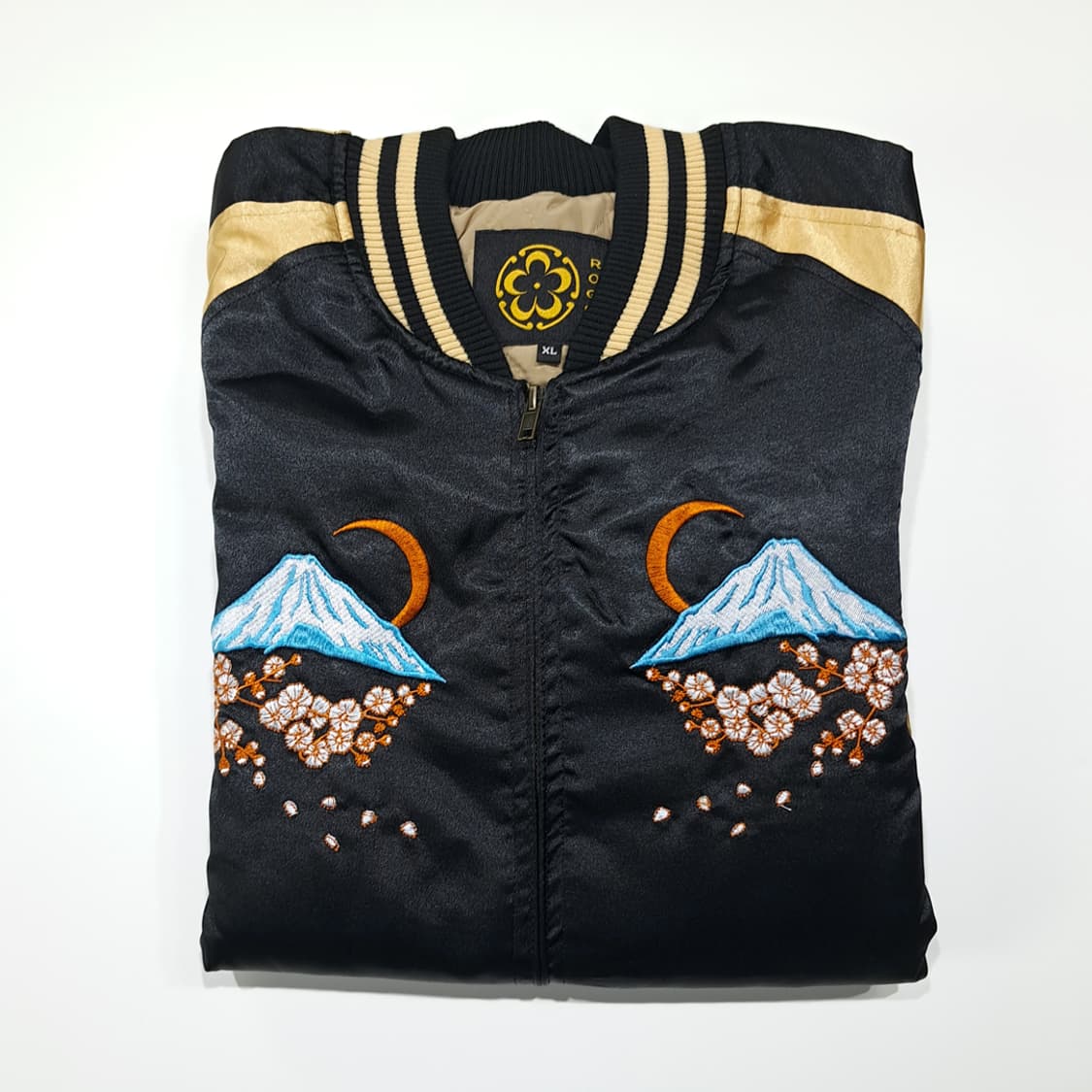 CL557 XL [새상품] 로그 00s 새틴 골드 블랙 봉황 스카잔 자 상품이미지6