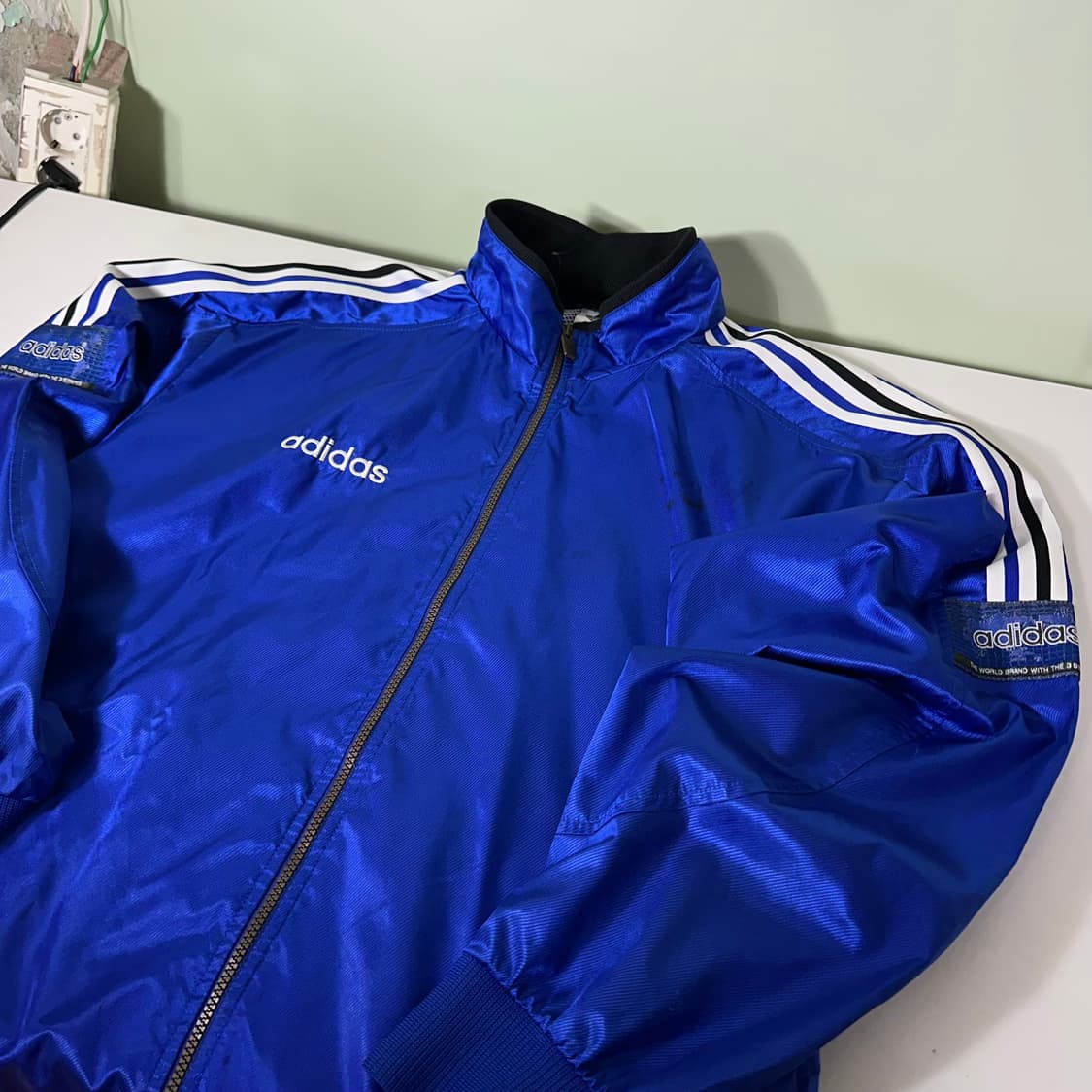 L 아디다스 오리지날 재팬 오버핏 유광블루 바막자켓 상품이미지1