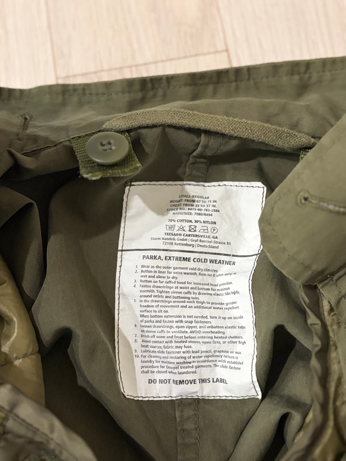 밀텍 m-65 개파카 사이즈s 상품이미지6