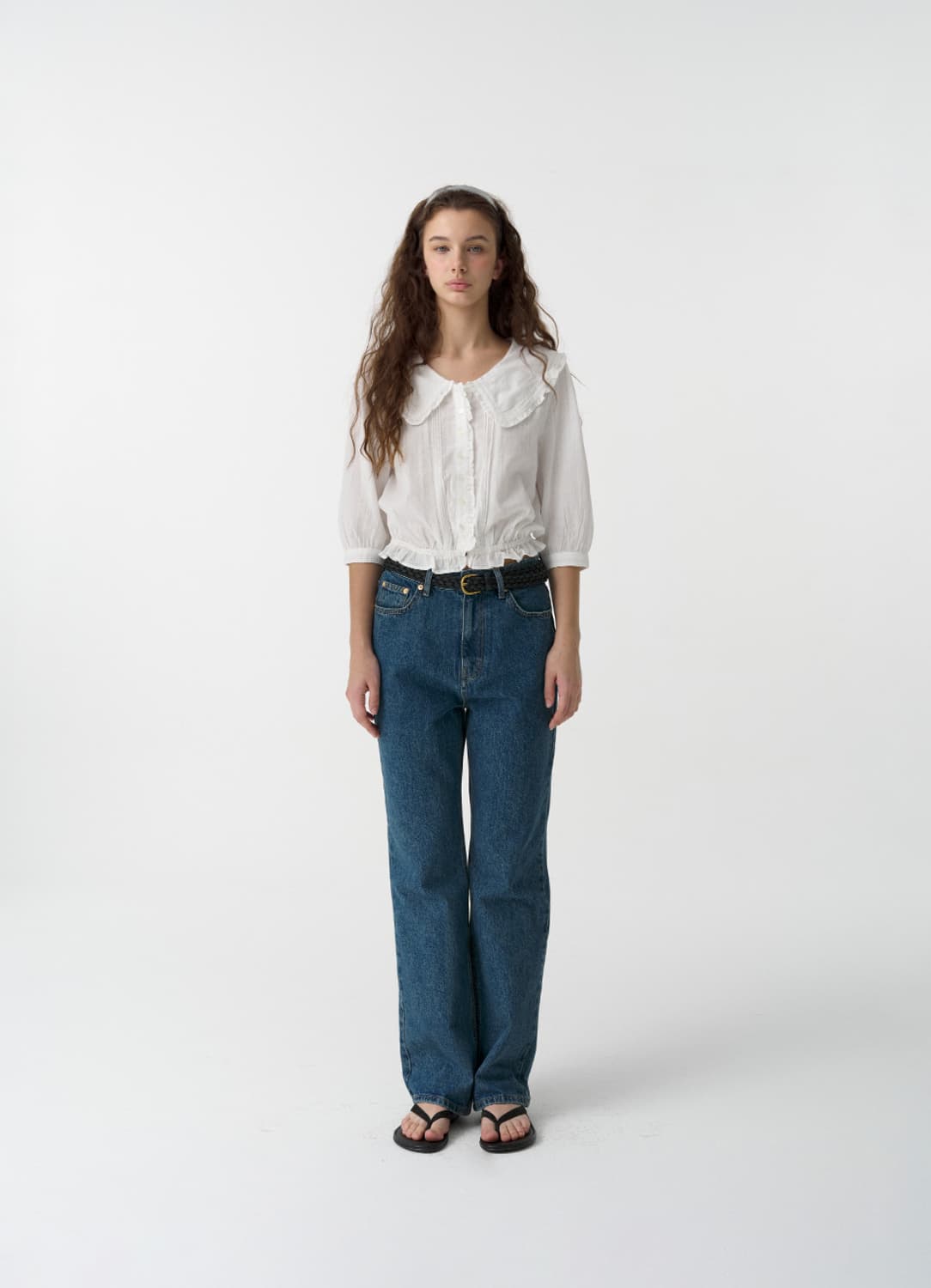 더바넷 cottage ruffle blouse-white  상품이미지2